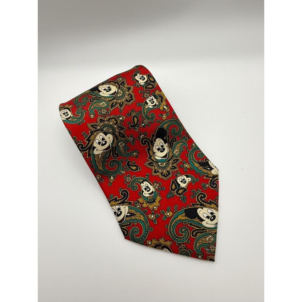 Balancine Mickey Mouse Tie OS Red Paisley Disney Retro Maximalist Whimsical